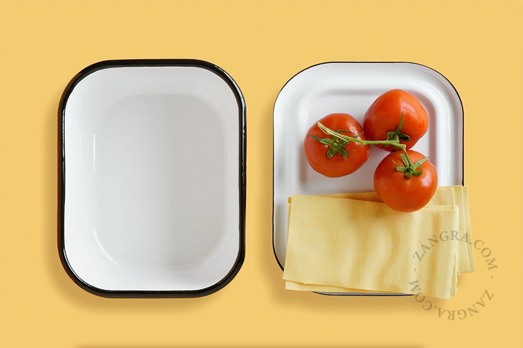 fuente de horno esmaltada 23 cm - blanco
