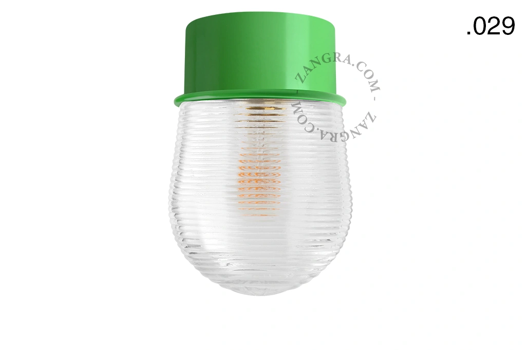 applique ou plafonnier vert - globe en verre - Ø 10 cm