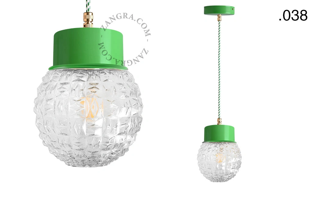 candeeiro suspenso verde - abajur de vidro - Ø 10cm