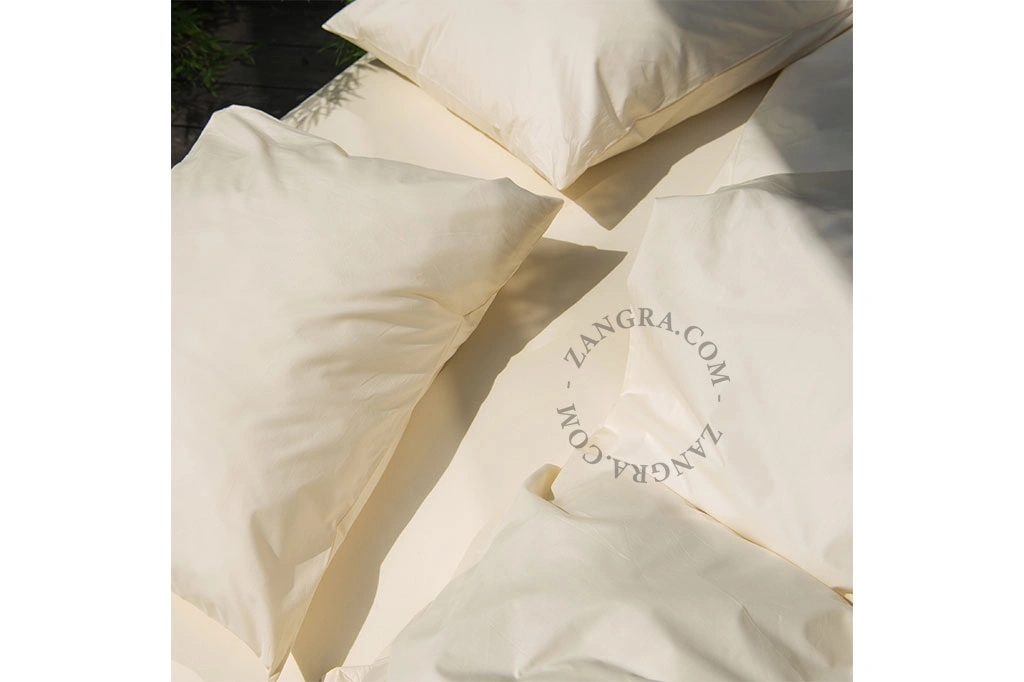 housse de couette ivoire en percale de coton