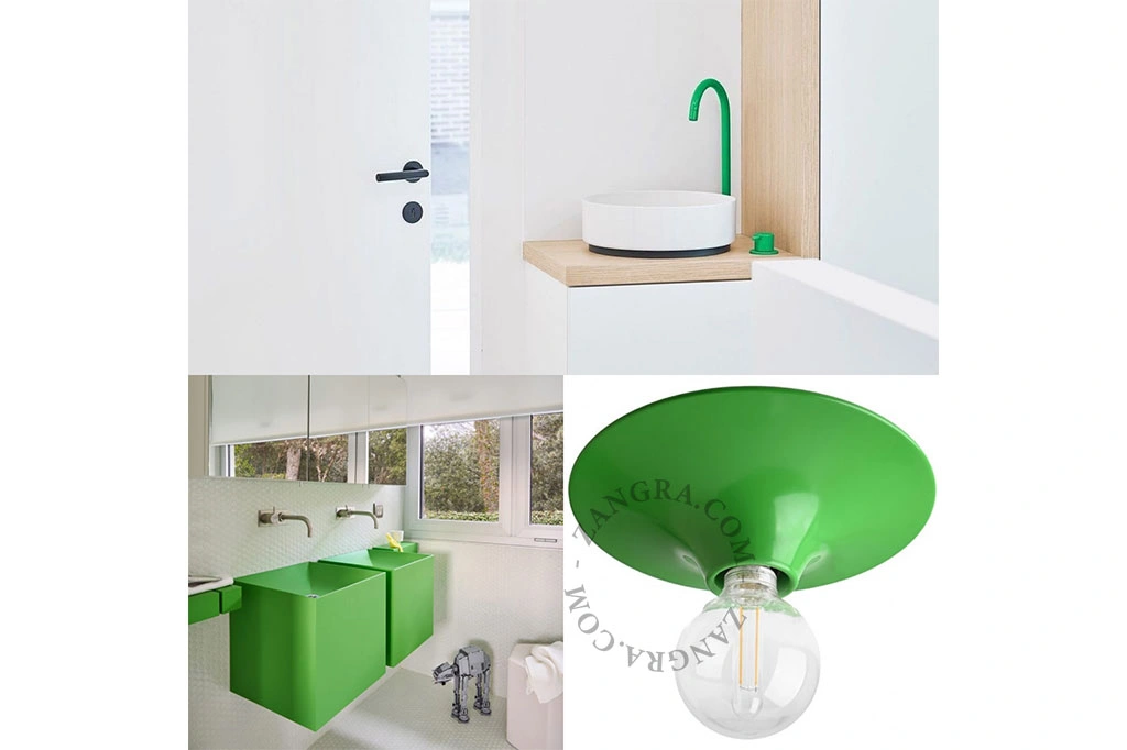 rund grøn væg- eller loftslampe - Ø 26 cm