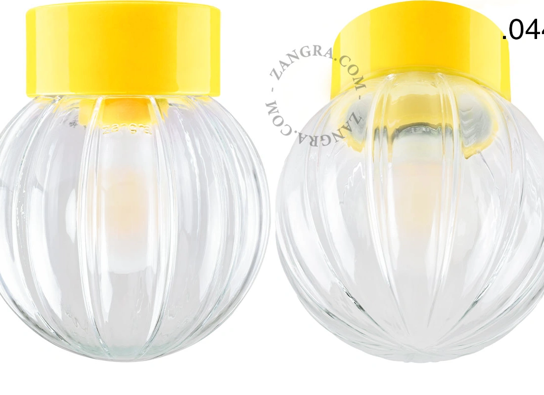 lámpara de porcelana amarilla David - Ø 10 cm