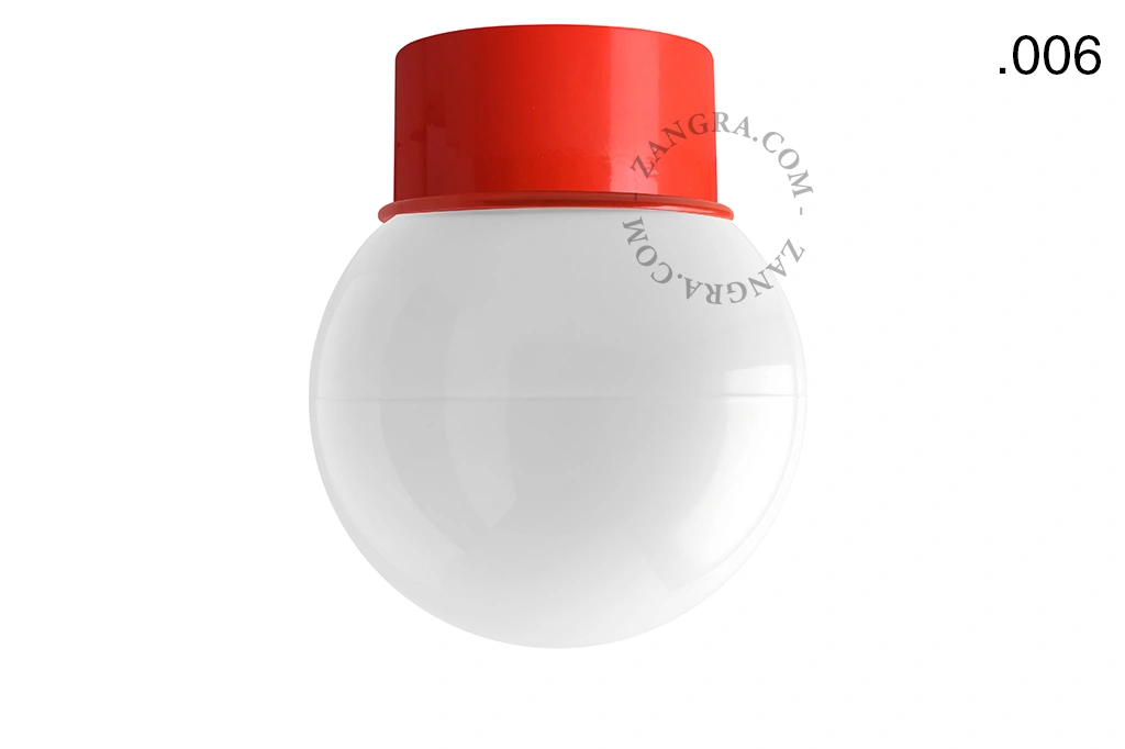 rød væg eller loftslampe - glas skærm - Ø 10 cm