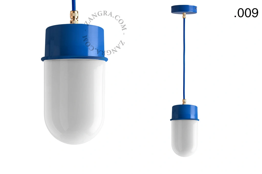 gelakte hanglamp - blauw