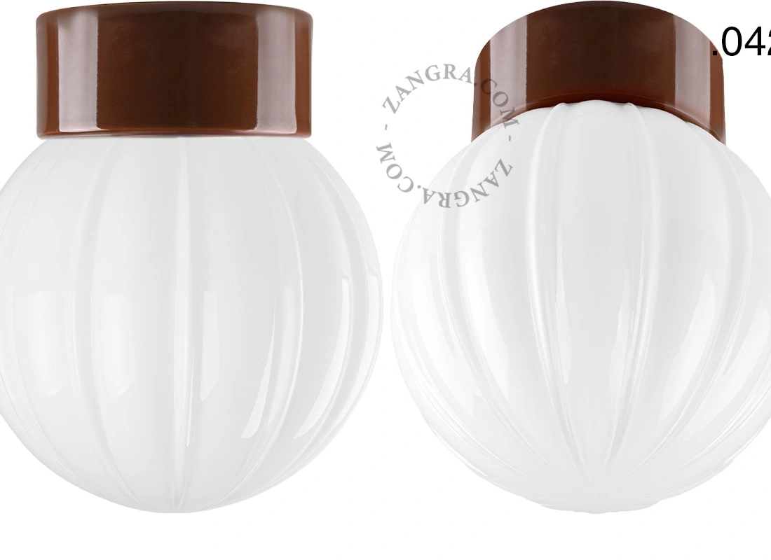 lámpara de porcelana marrón David - Ø 10 cm