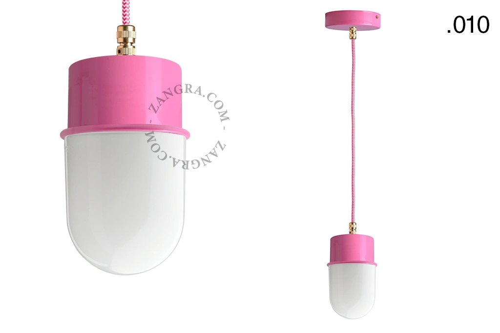 candeeiro suspenso rosa - abajur de vidro - Ø 8,5cm