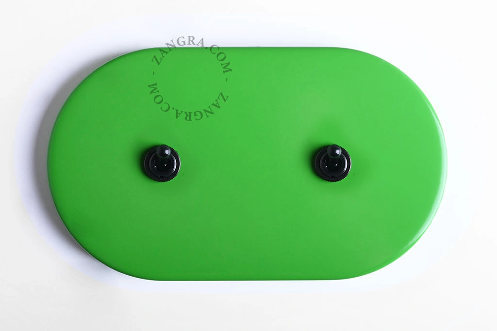 double interrupteur vert va-et-vient ou simple - leviers noirs
