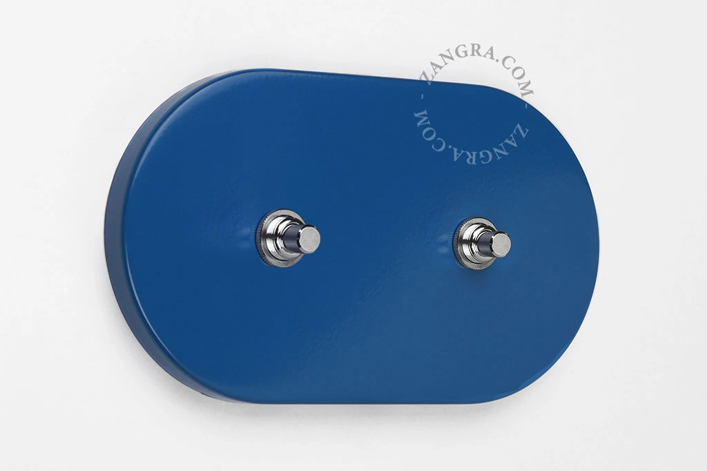 interruttore blu - doppio pulsante nichelato