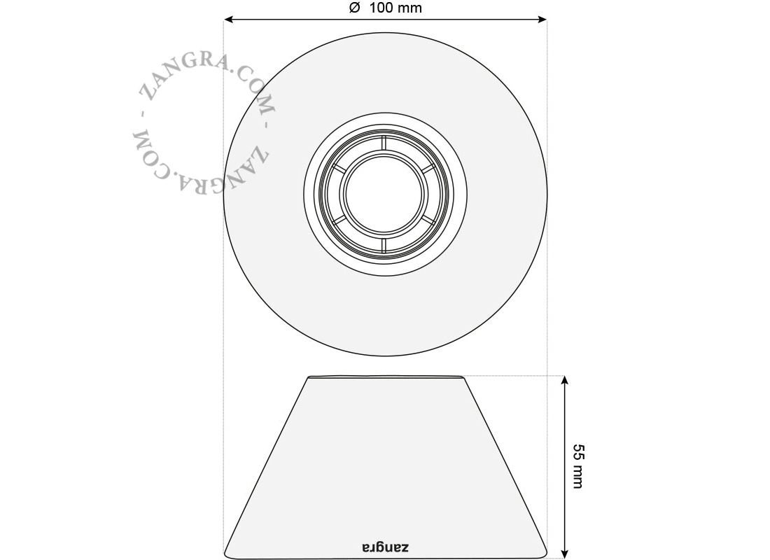 væg- eller loftslampe i forgyldt porcelæn