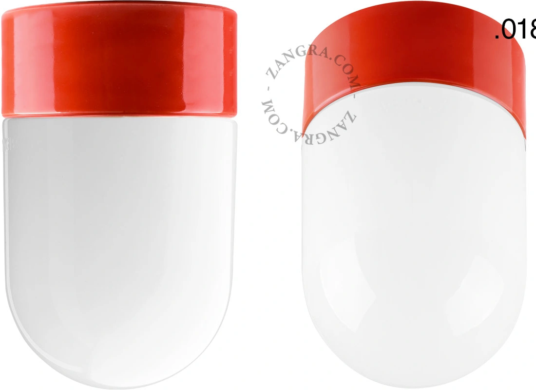 Leuchte David aus rotem Porzellan - Ø 10 cm