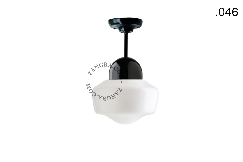 lampa porcelana ze szklanym kloszem