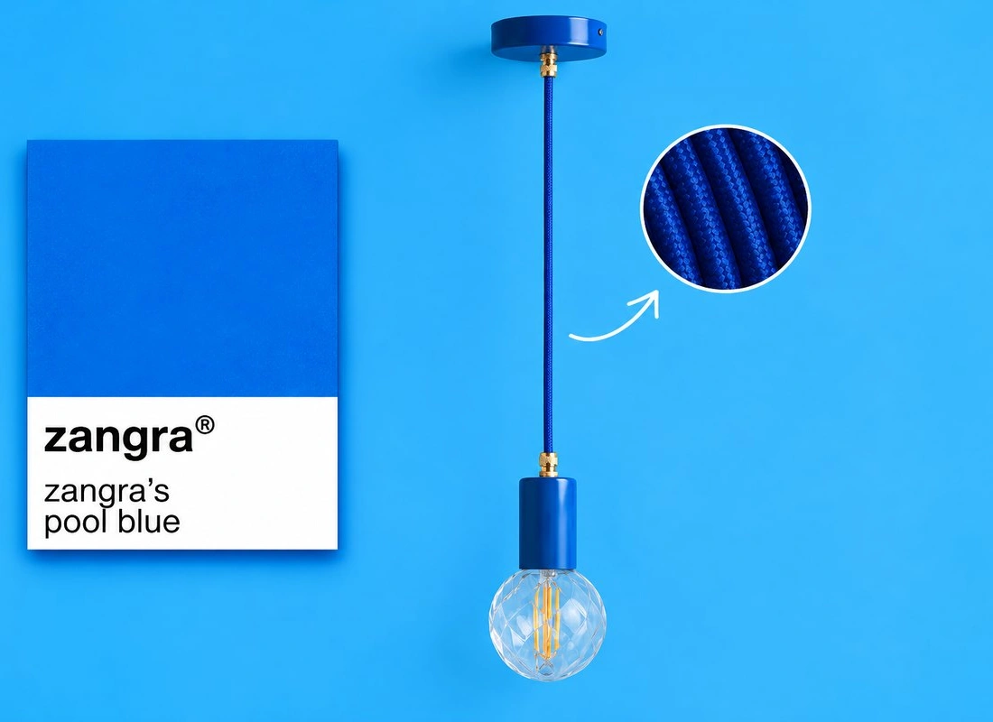 lámpara colgante azul