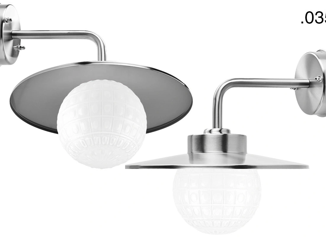 silver-coloured wall light Eduardo - IP54
