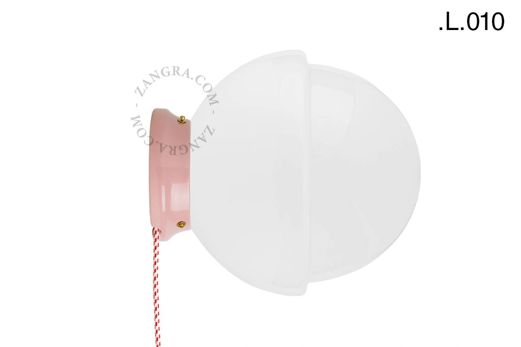 applique ou lampe de table Cédric en porcelaine rose