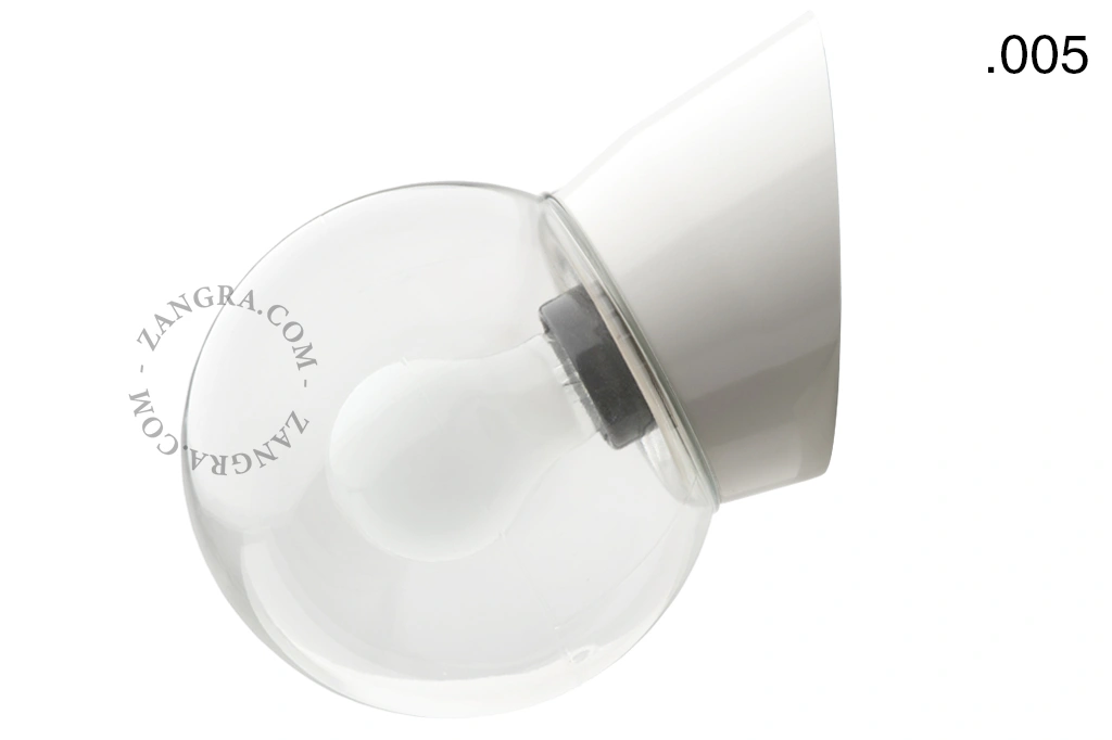 applique blanche - globe en verre - Ø 11 cm