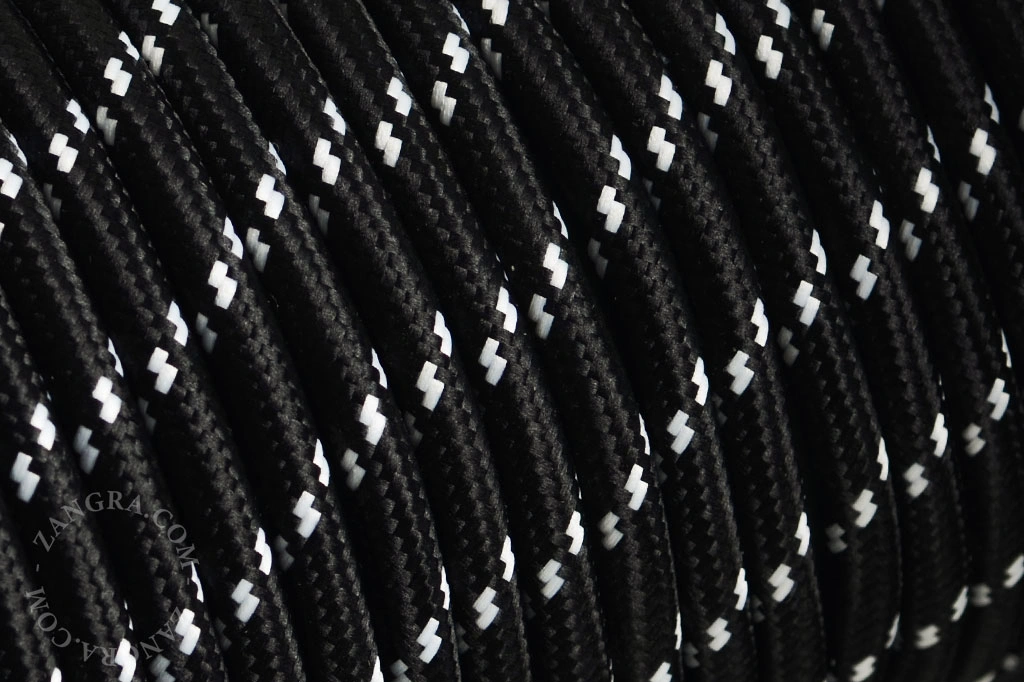 fabric cable - black and white
