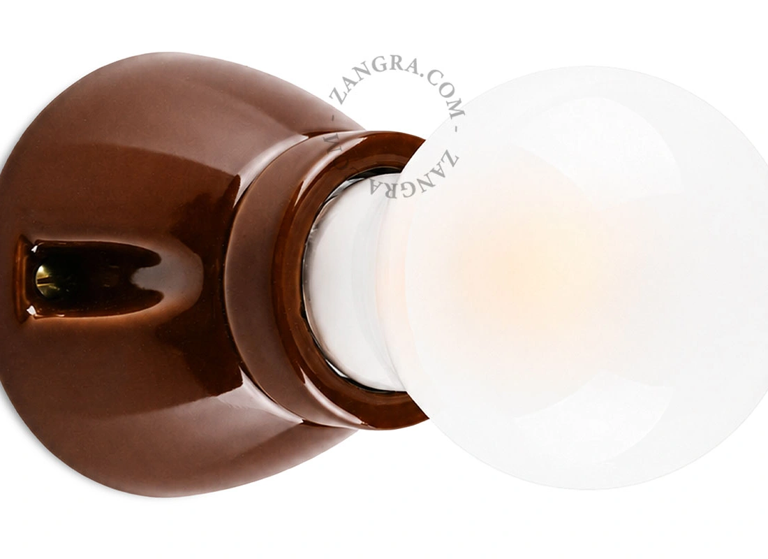 porcelanowa lampa brązowa