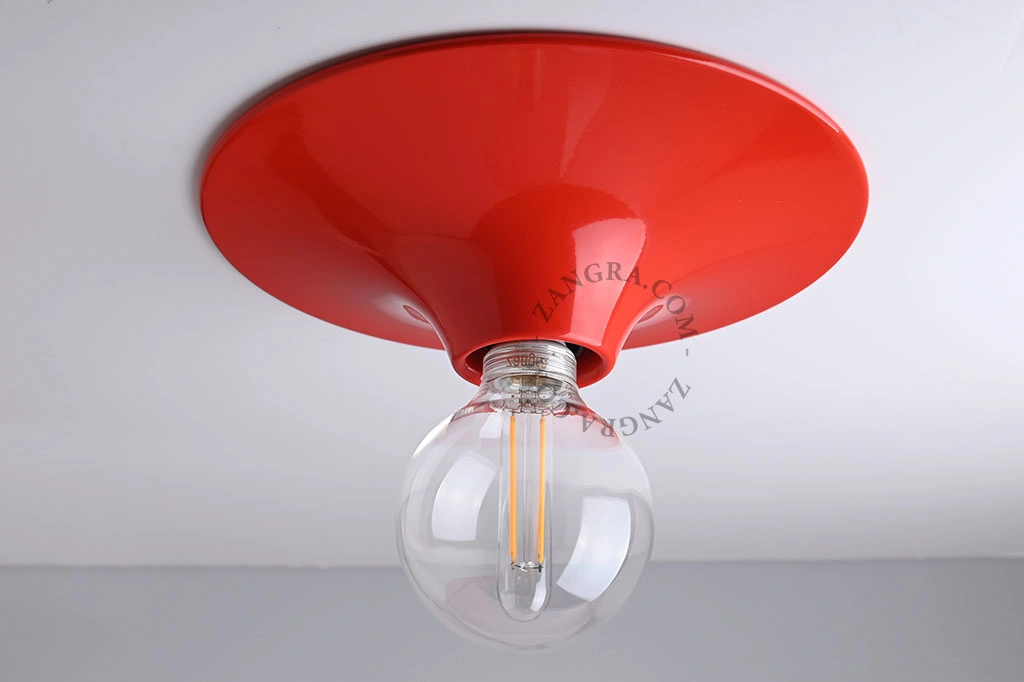 rund rød væg- eller loftslampe - Ø 26 cm