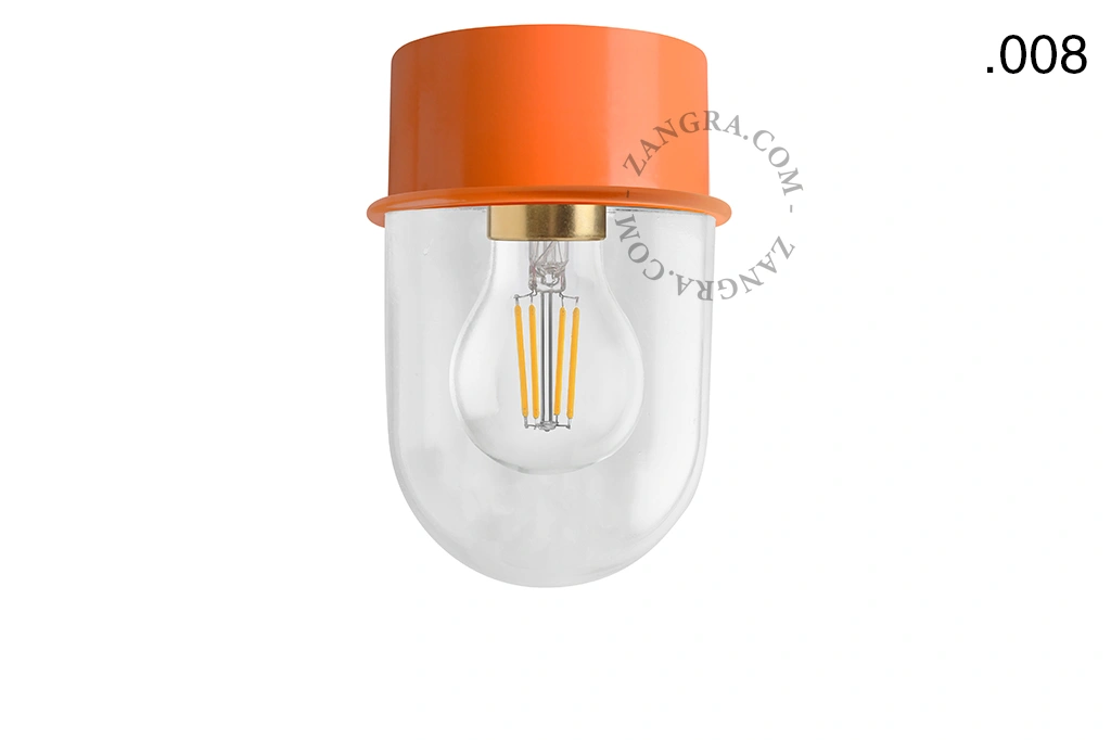 orange wall or ceiling light - glass shade - Ø 10 cm