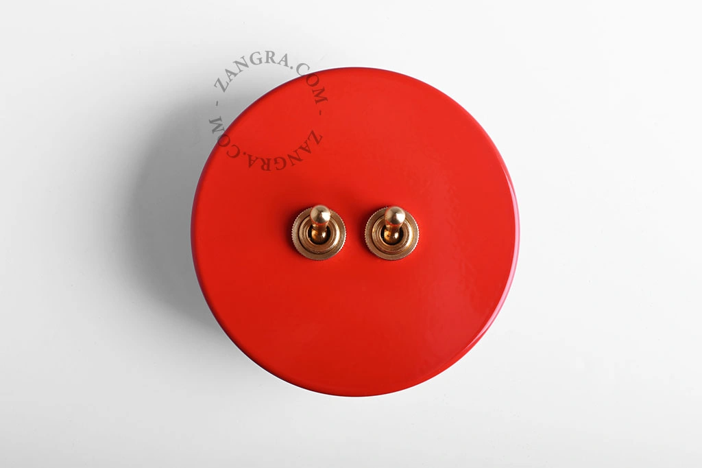 red switch - double two-way or simple brass toggle switch