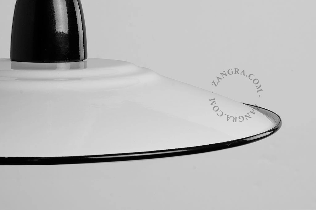 candeeiro pendente de esmalte branco - Ø 28 cm