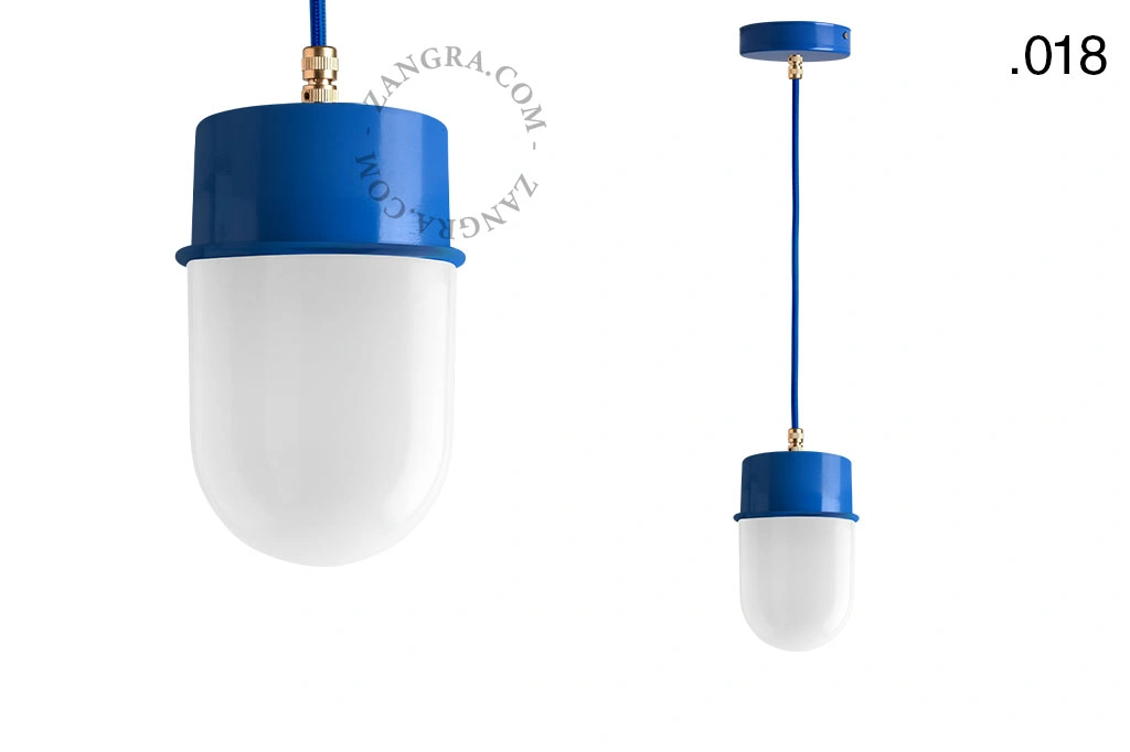 gelakte hanglamp - blauw