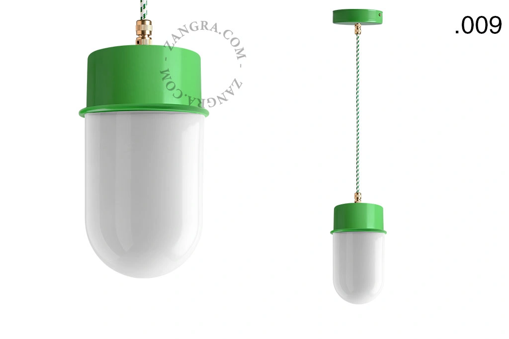 candeeiro suspenso verde - abajur de vidro - Ø 10cm