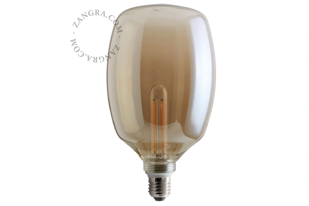 ampoule LED à filament E27 dimmable - verre fumé - capsule - 2200K - 4W
