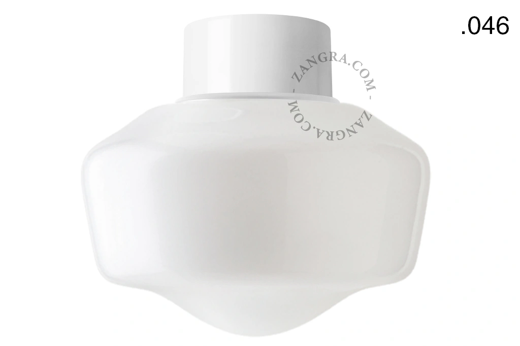 lampa ścienna lub sufitowa biała - szklany klosz  - Ø 10 cm