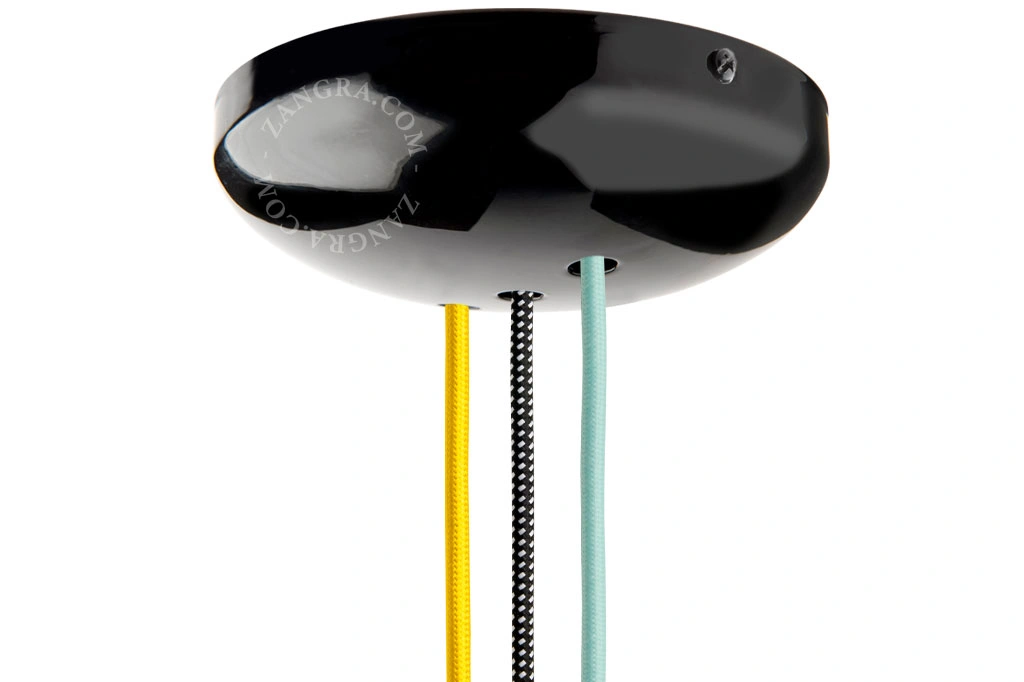 metallic ceiling rose XL (3 cables) - black