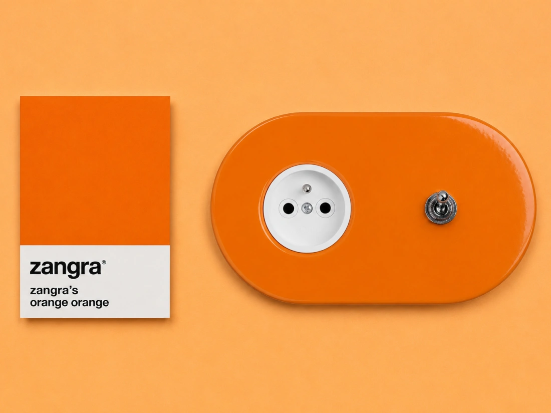 orange flush mount socket & two-way or simple switch – nickel-plated toggle