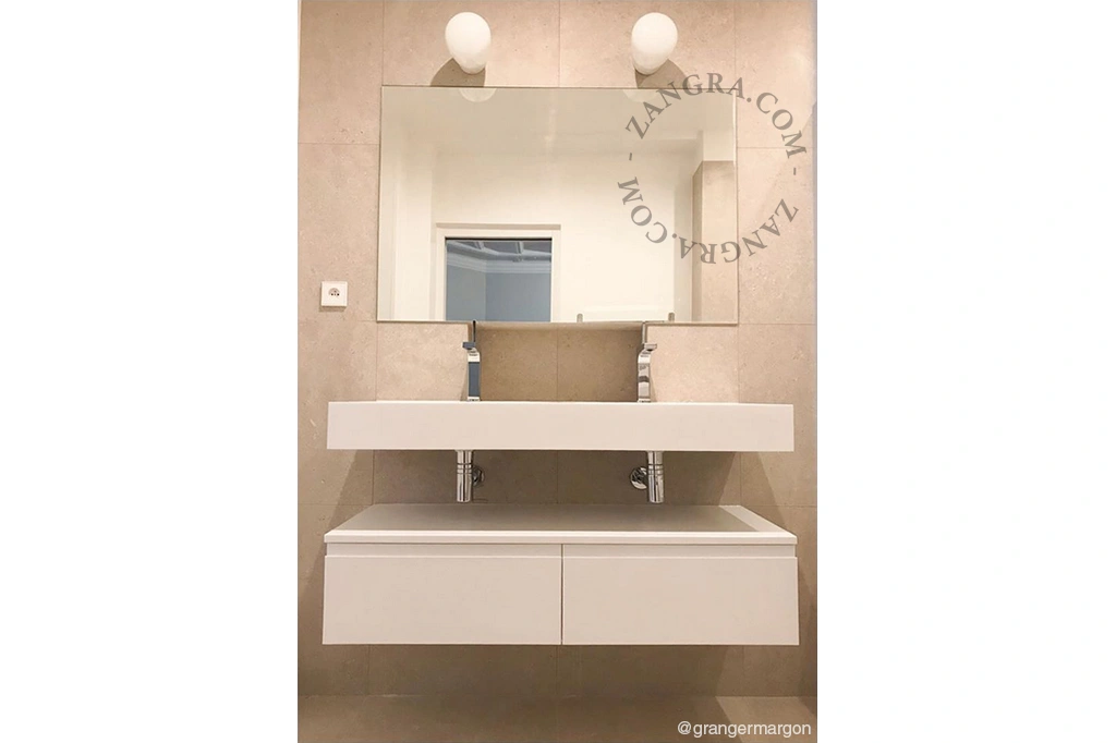 candeeiro de parede ou de teto em porcelana branca - abajur de vidro - Ø 10cm - IP54
