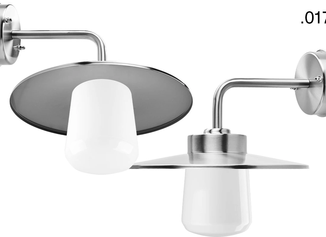 silver-coloured wall light Eduardo - IP54