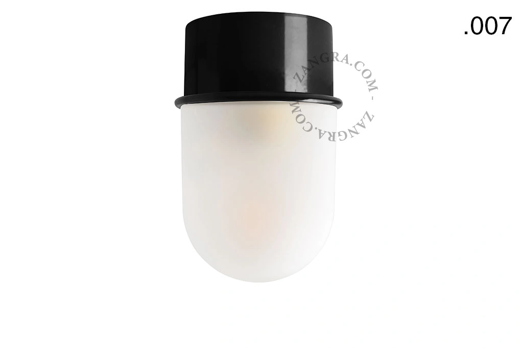 candeeiro de teto ou de parede preto - abajur de vidro - Ø 10 cm