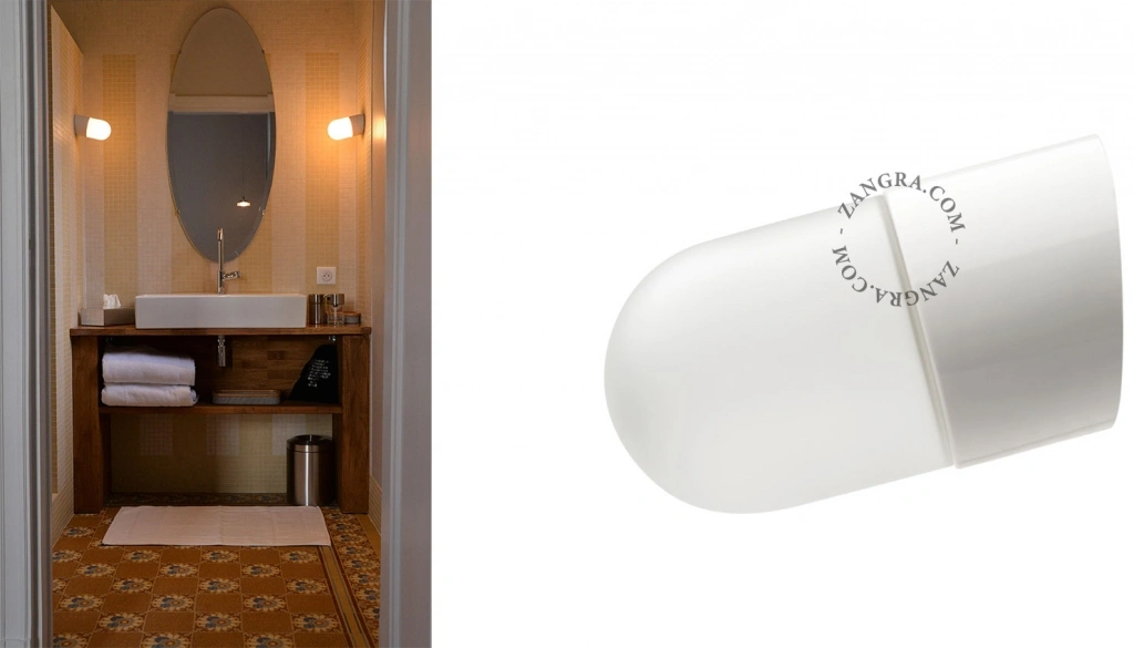 zewnętrzna lub łazienkowa biała porcelanowa lampa ścienna - oprawka Ø 8,5 cm - IP54