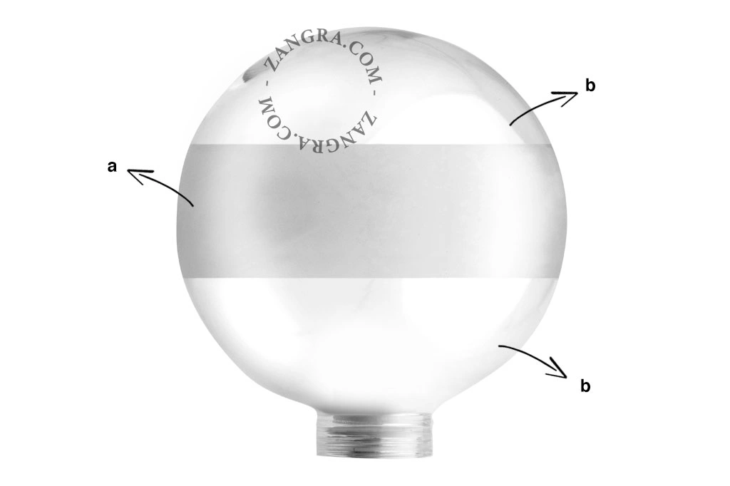 globe en verre transparent et dépoli pour ampoule