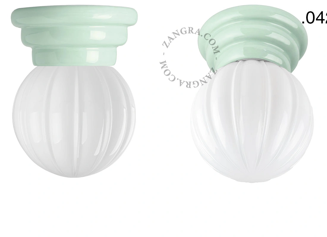 green porcelain Art Deco light Daniel