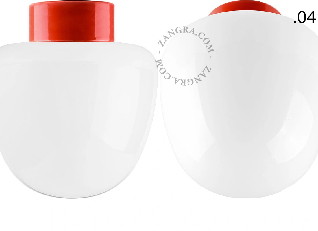 Leuchte David aus rotem Porzellan - Ø 10 cm