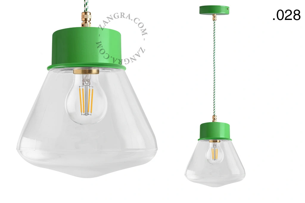 candeeiro suspenso verde - abajur de vidro - Ø 10cm