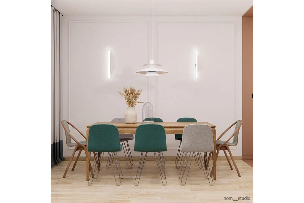 krom væg eller loft lampe S14d - opal stick pære