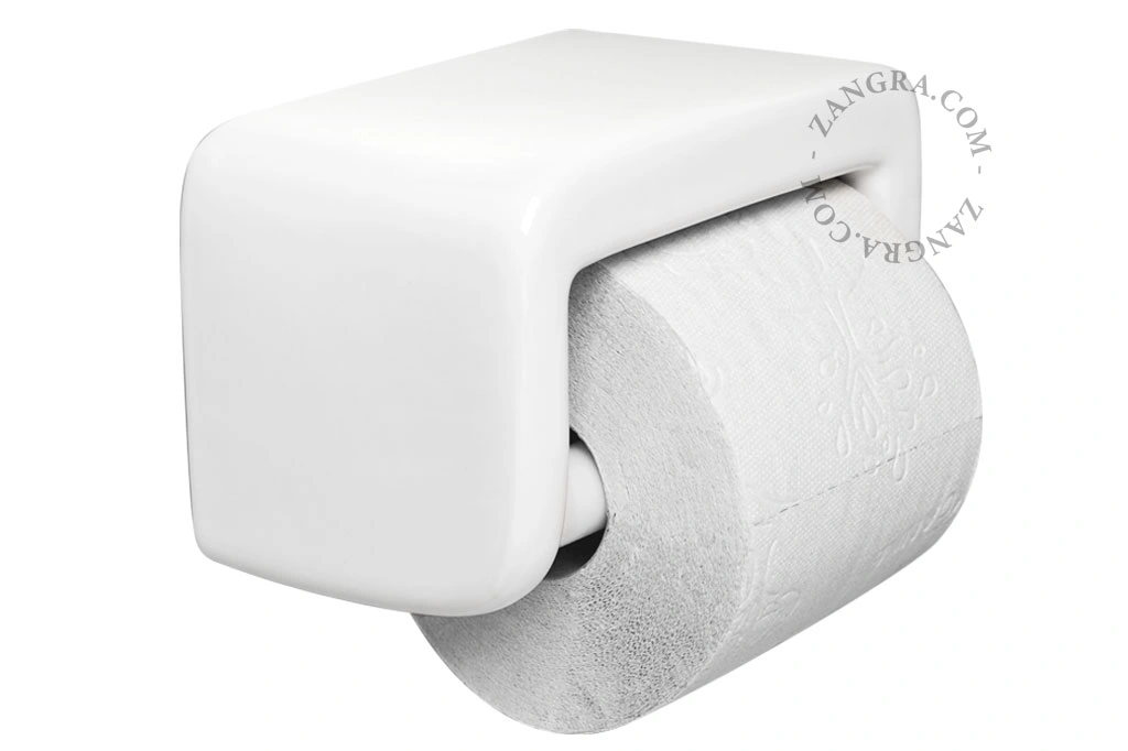 porcelanowy uchwyt na papier toaletowy - biały