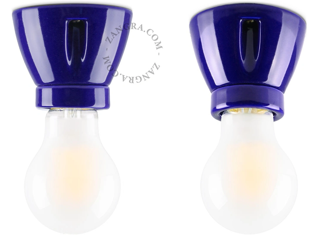 porcelanowa lampa niebieska