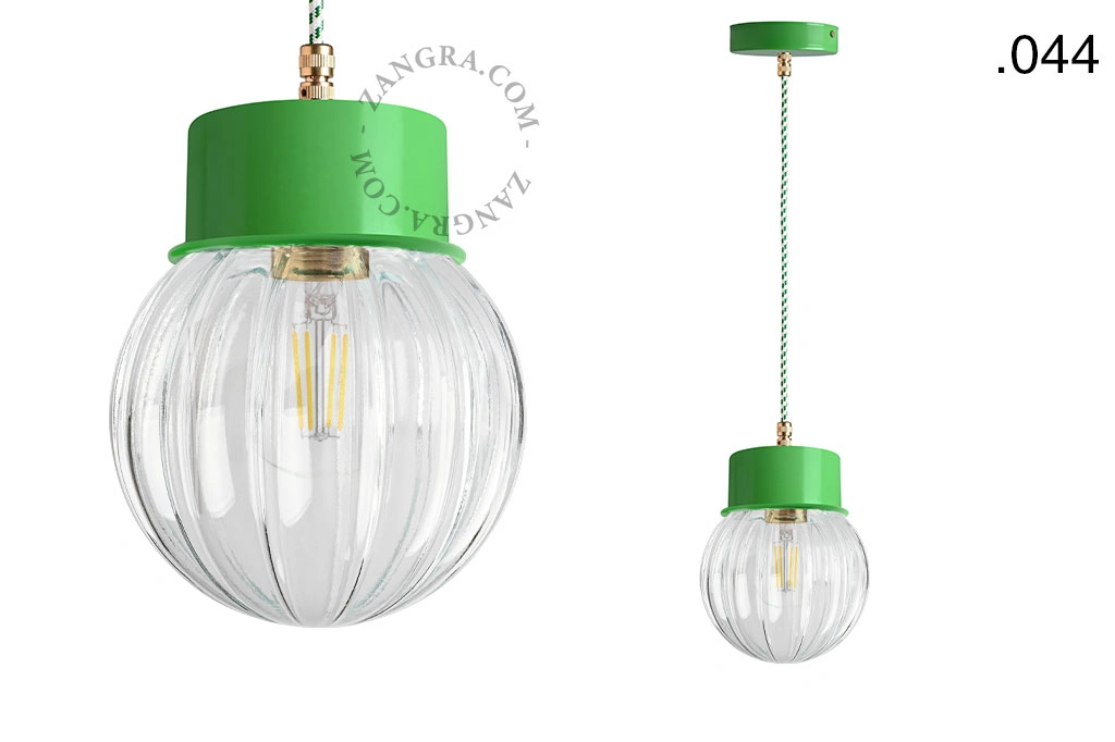 candeeiro suspenso verde - abajur de vidro - Ø 10cm