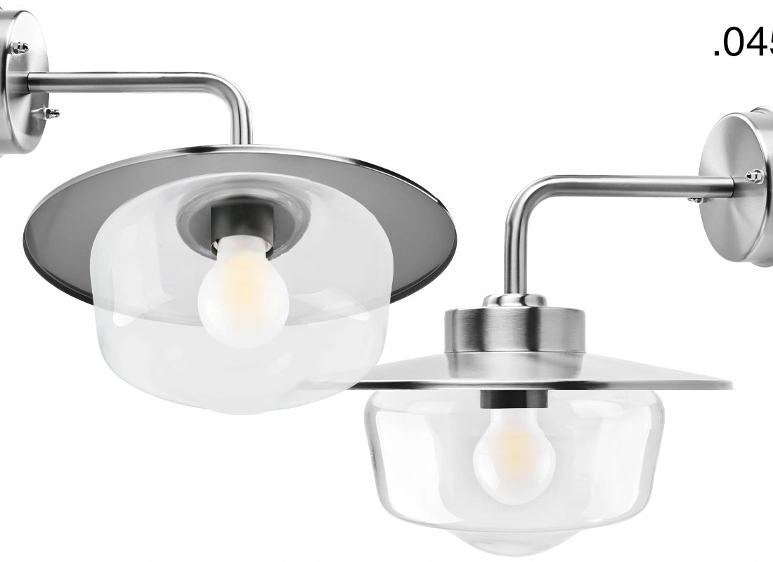 silver-coloured wall light Eduardo - IP54