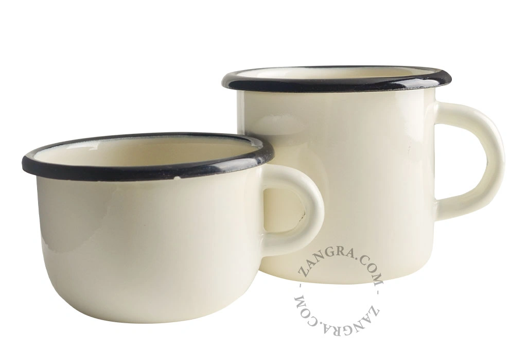 caneca de esmalte marfim - 25cl