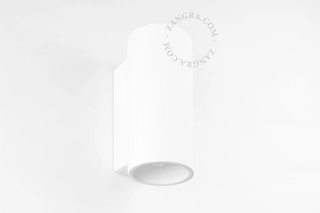 aplique cilíndrico bidireccional Casimir de yeso para pintar - 20 cm