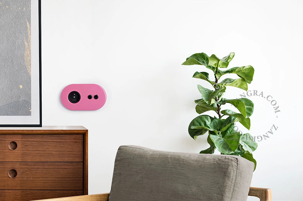 prise murale rose et double interrupteur va-et-vient ou simple - leviers noirs