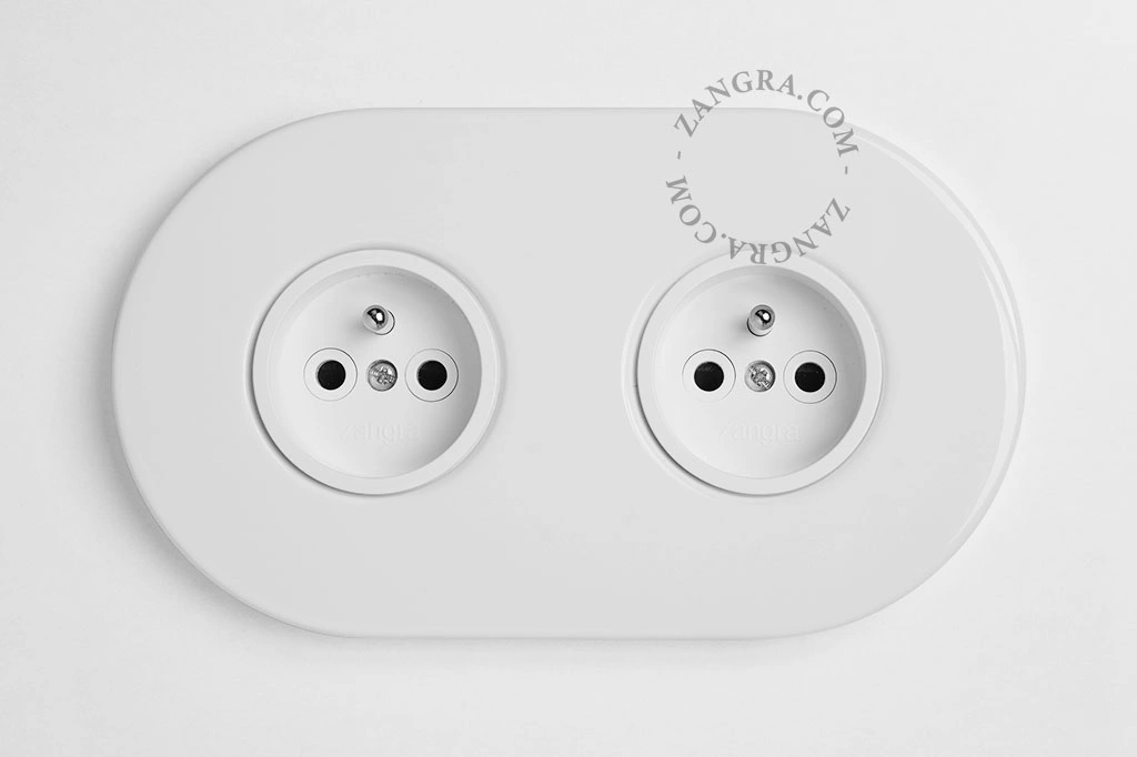 tomada elétrica dupla encastrar - branco