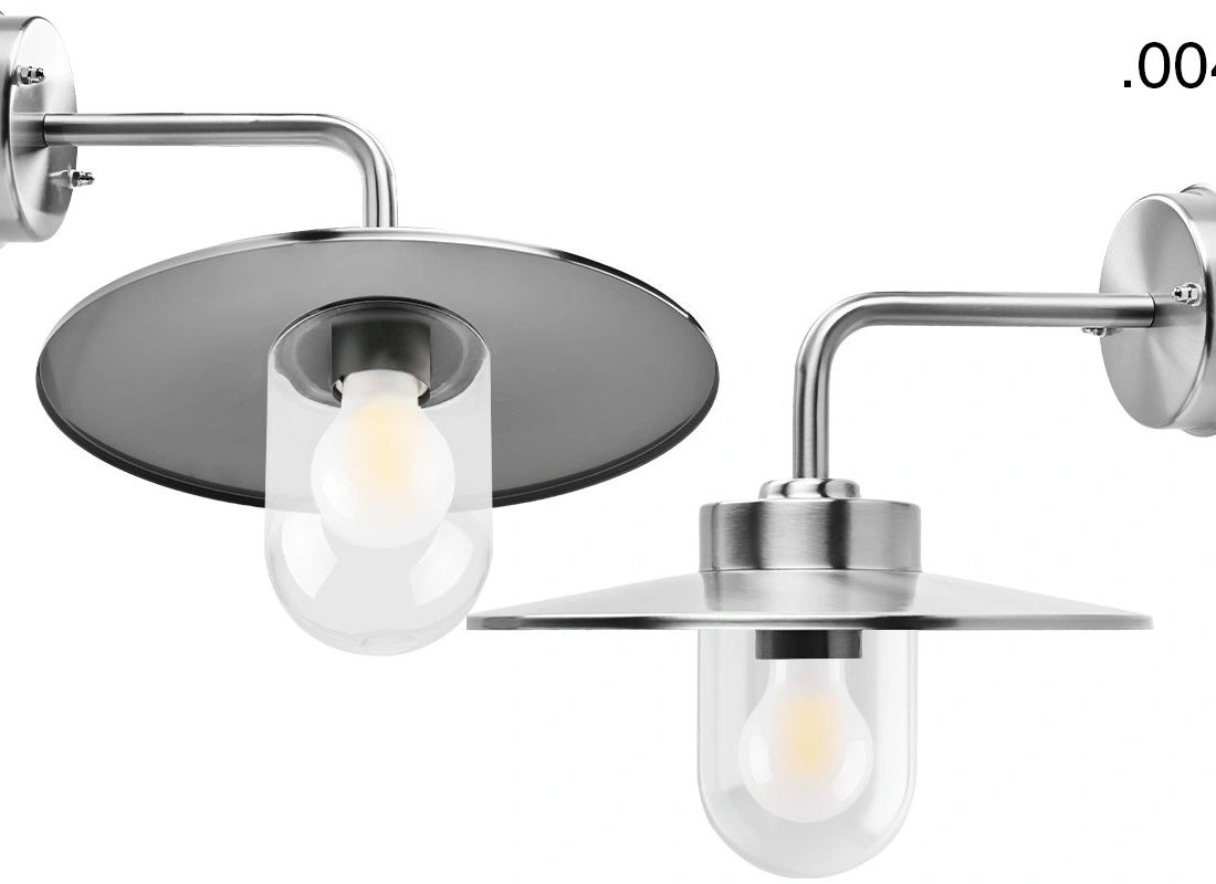 zilverkleurige industriële gevellamp Eduardo - IP54
