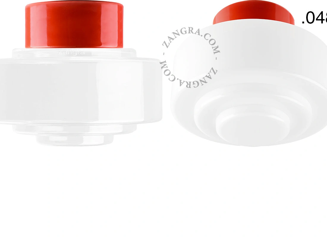 Leuchte David aus rotem Porzellan - Ø 10 cm